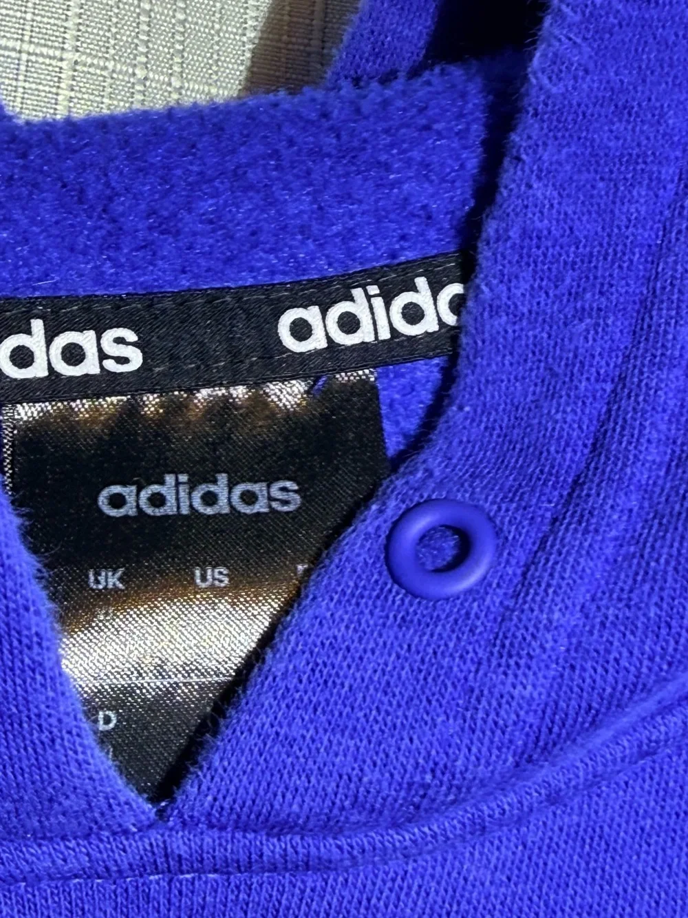 adidas Royal Blue Zip-Up Hoodie with White Stripe